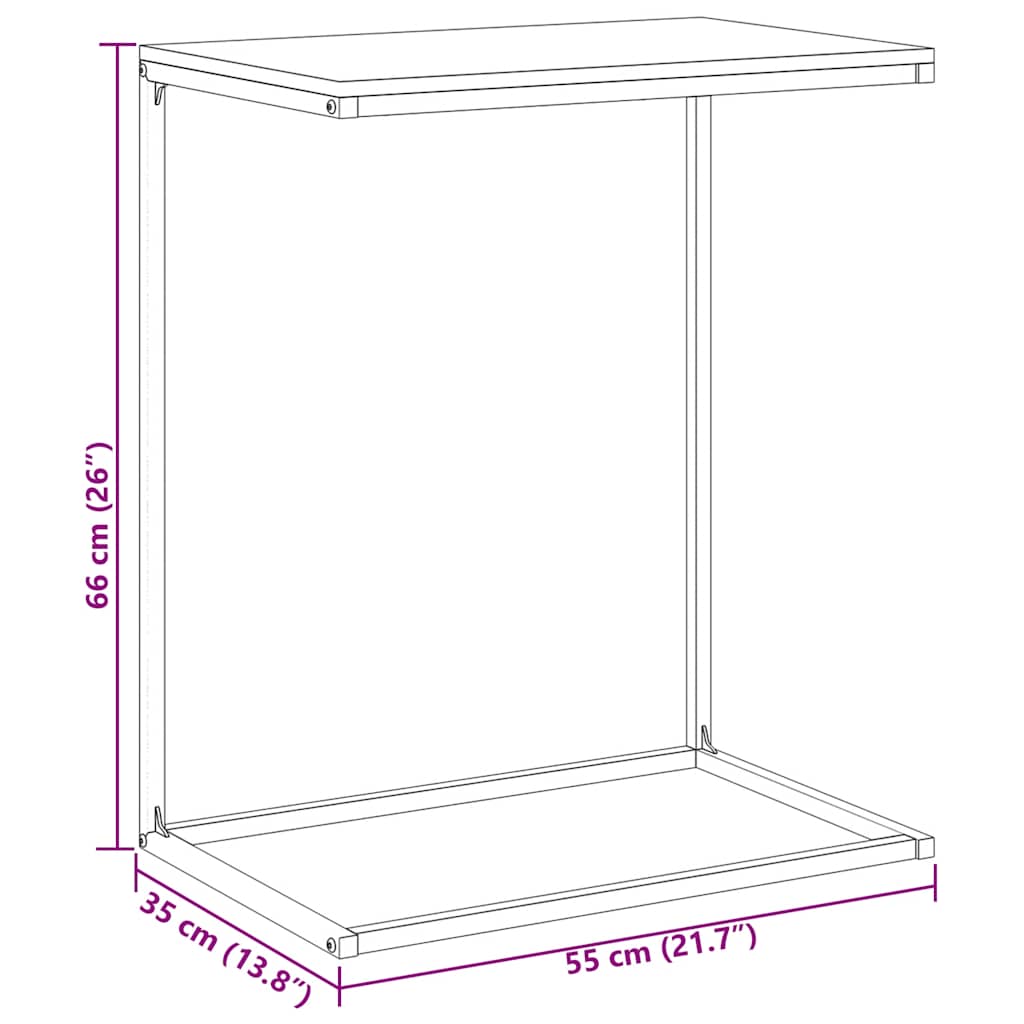 vidaXL Side Table White 55x35x66 cm Engineered Wood