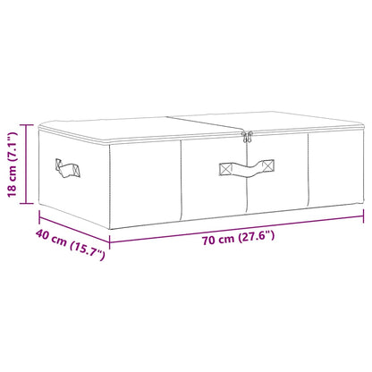 vidaXL Storage Boxes 2 pcs Fabric 70x40x18 cm Cream