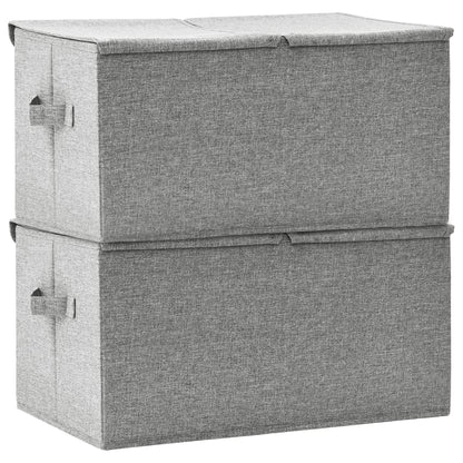 vidaXL Storage Boxes 2 pcs Fabric 50x30x25 cm Grey
