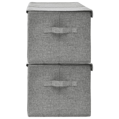 vidaXL Storage Boxes 2 pcs Fabric 50x30x25 cm Grey