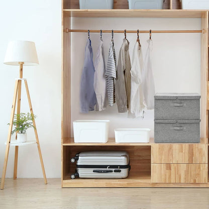 vidaXL Storage Boxes 2 pcs Fabric 50x30x25 cm Grey