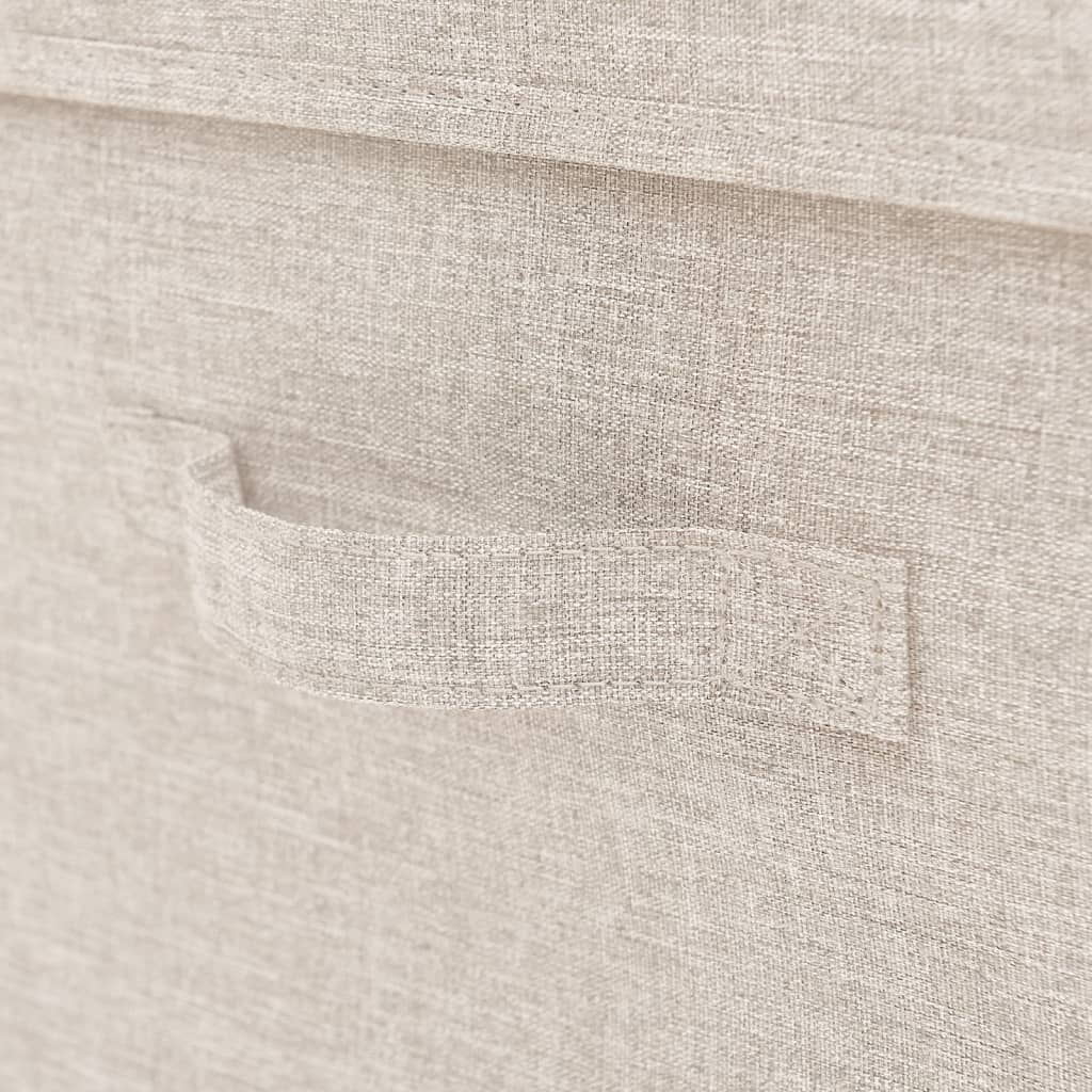 vidaXL Stackable Storage Box Set of 3 Piece Fabric Cream