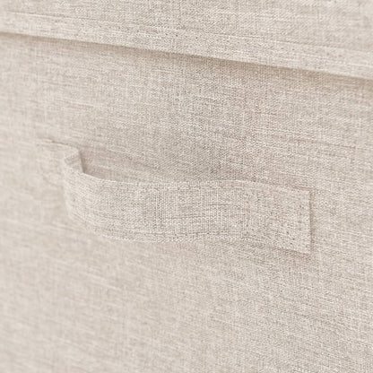 vidaXL Stackable Storage Box Set of 3 Piece Fabric Cream