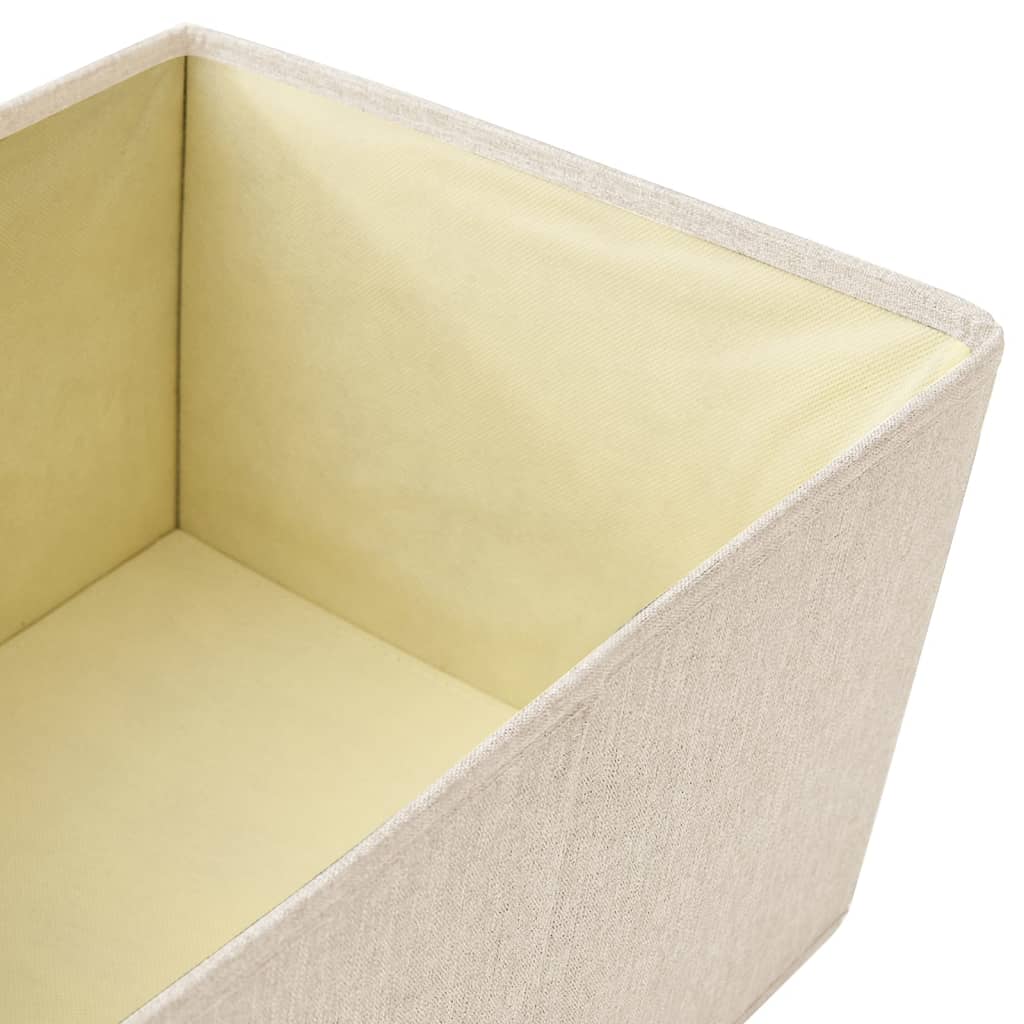 vidaXL Stackable Storage Box Set of 3 Piece Fabric Cream