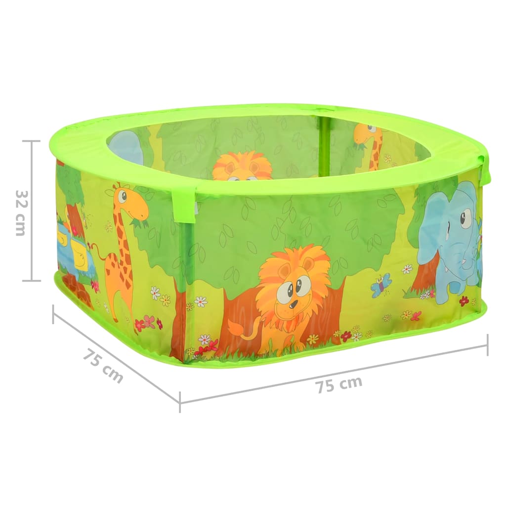 vidaXL Ball Pool with 50 Balls for Kids 75x75x32 cm