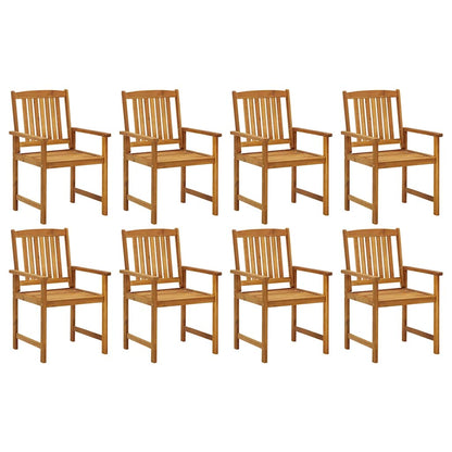 vidaXL Garden Chair | Set of 8 | Brown | Solid Acacia Wood | Standard | Durable
