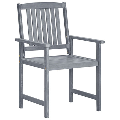 vidaXL Garden Chair | Set of 6 | Grey | Solid Acacia wood | Standard | Durable