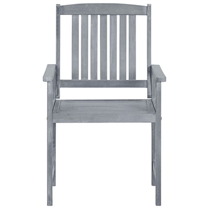vidaXL Garden Chair | Set of 6 | Grey | Solid Acacia wood | Standard | Durable