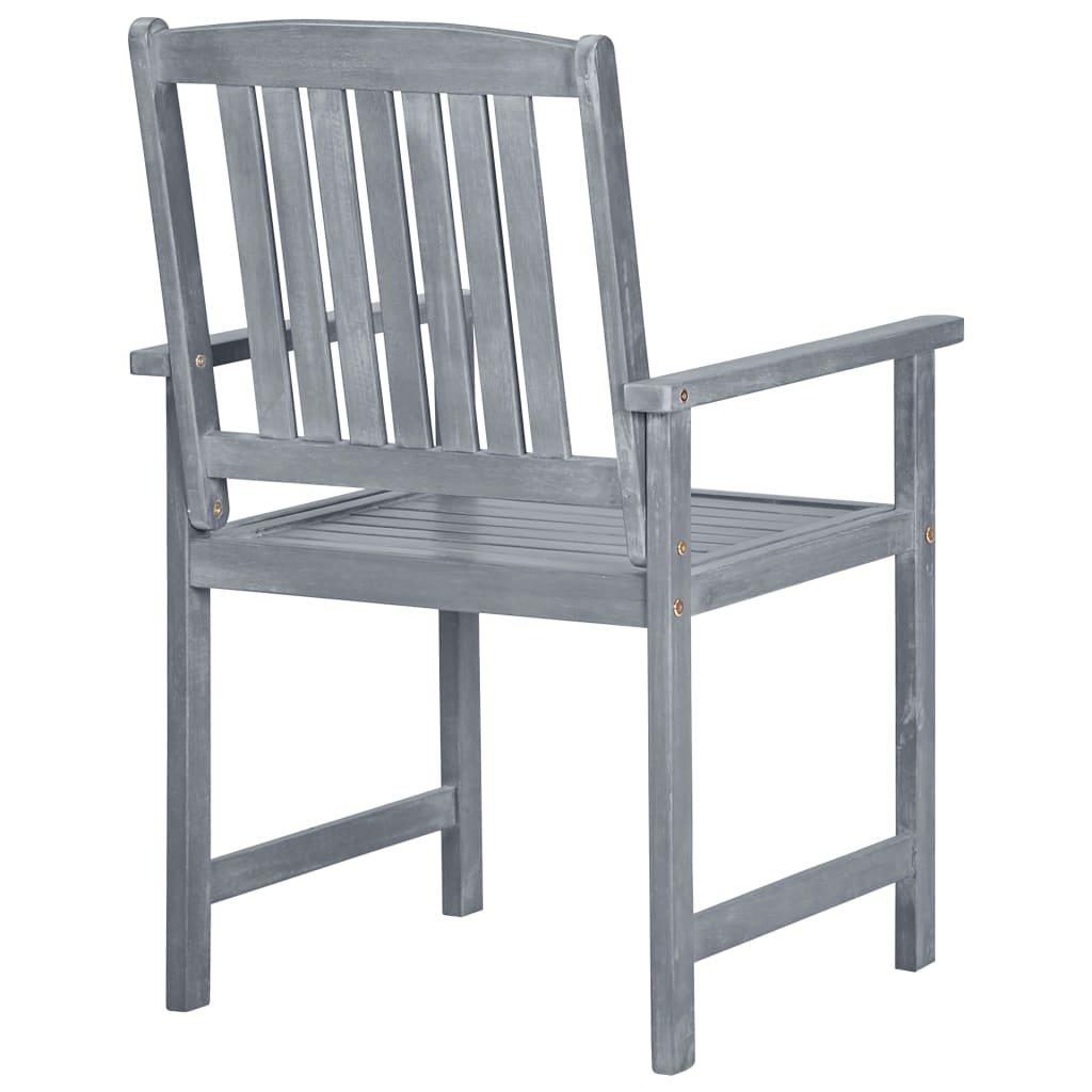 vidaXL Garden Chair | Set of 6 | Grey | Solid Acacia wood | Standard | Durable