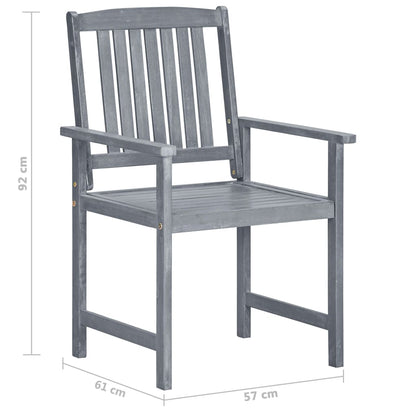 vidaXL Garden Chair | Set of 6 | Grey | Solid Acacia wood | Standard | Durable
