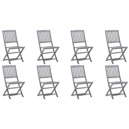vidaXL Folding Chairs 8 pcs Solid Acacia Wood