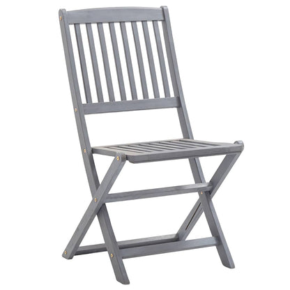 vidaXL Outdoor Chair | Set of 8 | Grey | Acacia Wood | Standard | Foldable