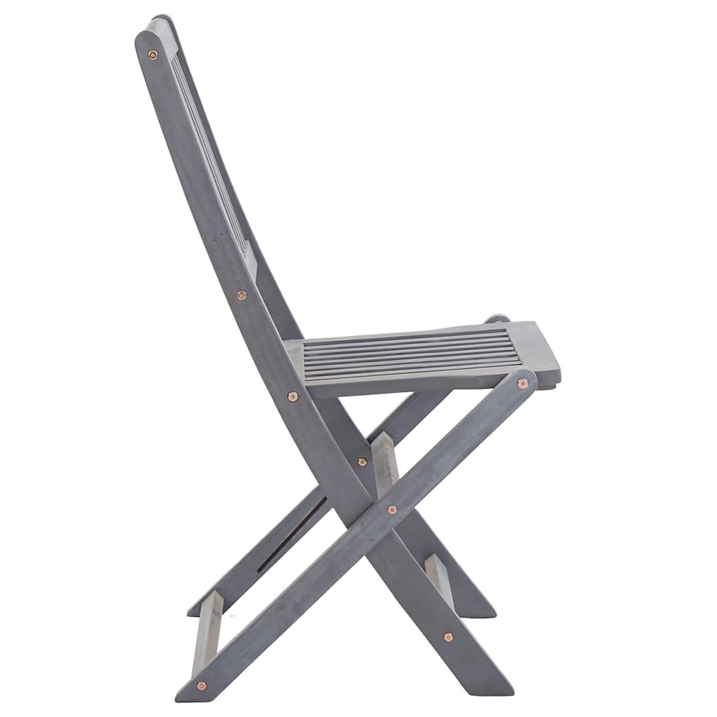 vidaXL Outdoor Chair | Set of 8 | Grey | Acacia Wood | Standard | Foldable