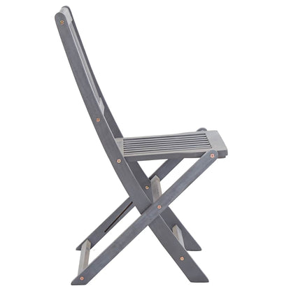 vidaXL Outdoor Chair | Set of 8 | Grey | Acacia Wood | Standard | Foldable