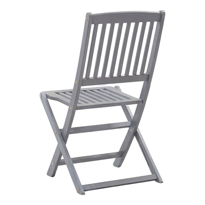 vidaXL Outdoor Chair | Set of 8 | Grey | Acacia Wood | Standard | Foldable