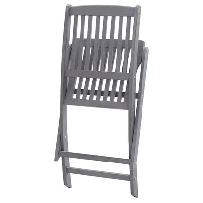 vidaXL Outdoor Chair | Set of 8 | Grey | Acacia Wood | Standard | Foldable