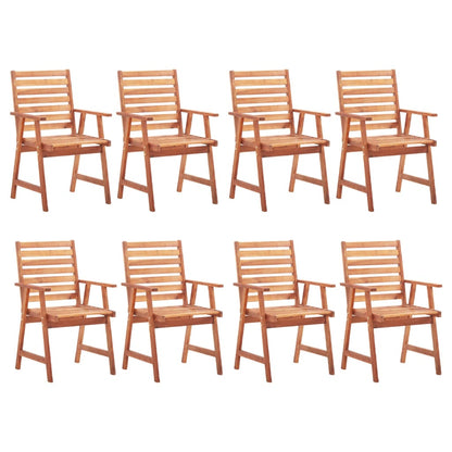 vidaXL Outdoor Chair | Set of 8 | Brown | Solid Acacia Wood | Standard