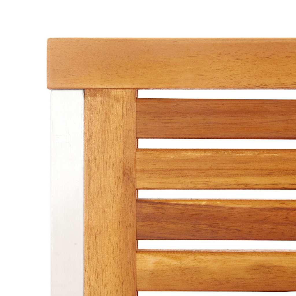 vidaXL Garden Chairs 6 pcs Solid Acacia Wood and Stainless Steel