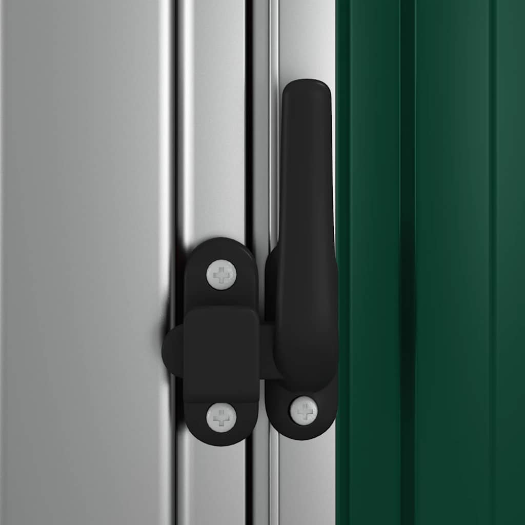 vidaXL Garden Shed Green 118.5x97x209.5 cm Galvanised Steel