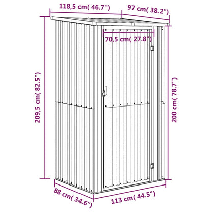 vidaXL Garden Shed Green 118.5x97x209.5 cm Galvanised Steel