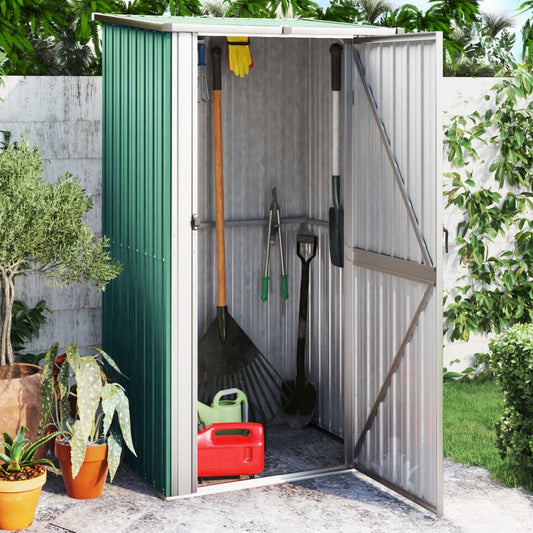 150899 vidaXL Garden Shed Green 118,5x97x209,5 cm Galvanised Steel