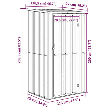 vidaXL Garden Shed Anthracite 118.5x97x209.5 cm Galvanised Steel