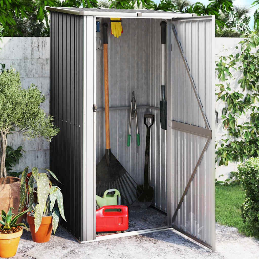 vidaXL Garden Shed Anthracite 118.5x97x209.5 cm Galvanised Steel