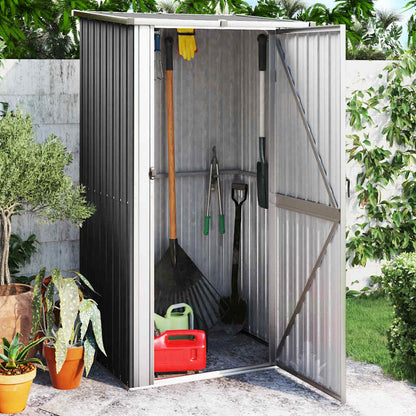 vidaXL Garden Shed Anthracite 118.5x97x209.5 cm Galvanised Steel