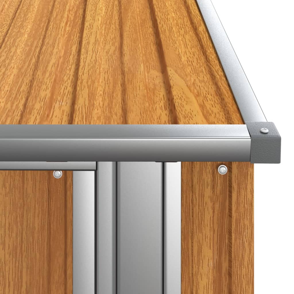 vidaXL Garden Shed Brown 118.5x97x209.5 cm Galvanised Steel