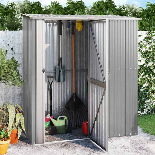 vidaXL Garden Shed Grey 180,5x97x209,5 cm Galvanised Steel