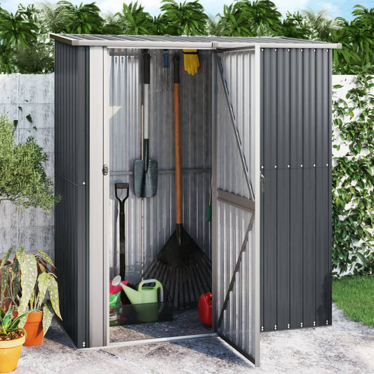 vidaXL Garden Shed Anthracite 180,5x97x209,5 cm Galvanised Steel