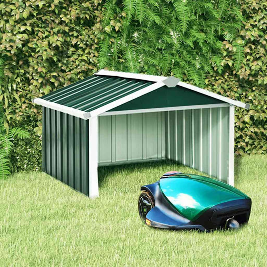 vidaXL Garden Robot Lawnmower Shed 92x97x63 cm Galvanised Steel Green