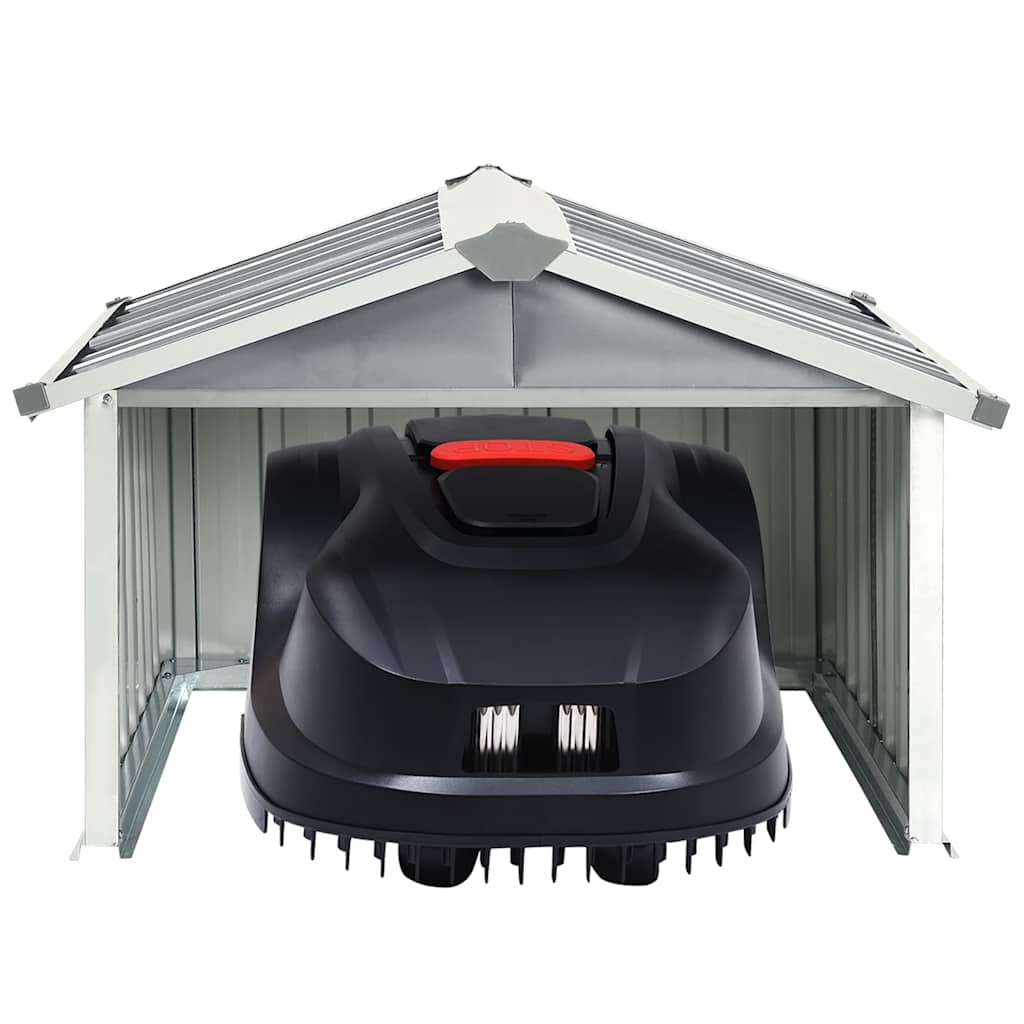 vidaXL Garden Robot Lawnmower Shed 92x97x63 cm Galvanised Steel Grey
