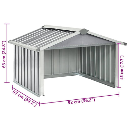 vidaXL Garden Robot Lawnmower Shed 92x97x63 cm Galvanised Steel Grey