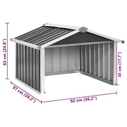 vidaXL Garden Robot Lawnmower Shed 92x97x63 cm Galvanised Steel Anthracite