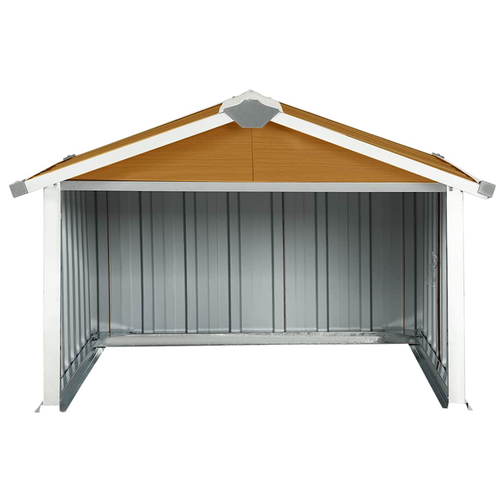 150910 vidaXL Garden Robot Lawnmower Shed 92x97x63 cm Galvanised Steel Brown