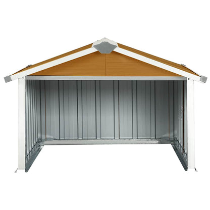 150910 vidaXL Garden Robot Lawnmower Shed 92x97x63 cm Galvanised Steel Brown