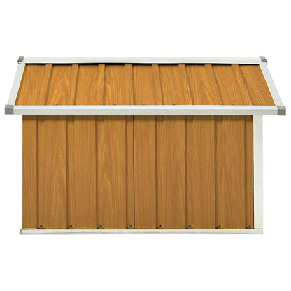 150910 vidaXL Garden Robot Lawnmower Shed 92x97x63 cm Galvanised Steel Brown