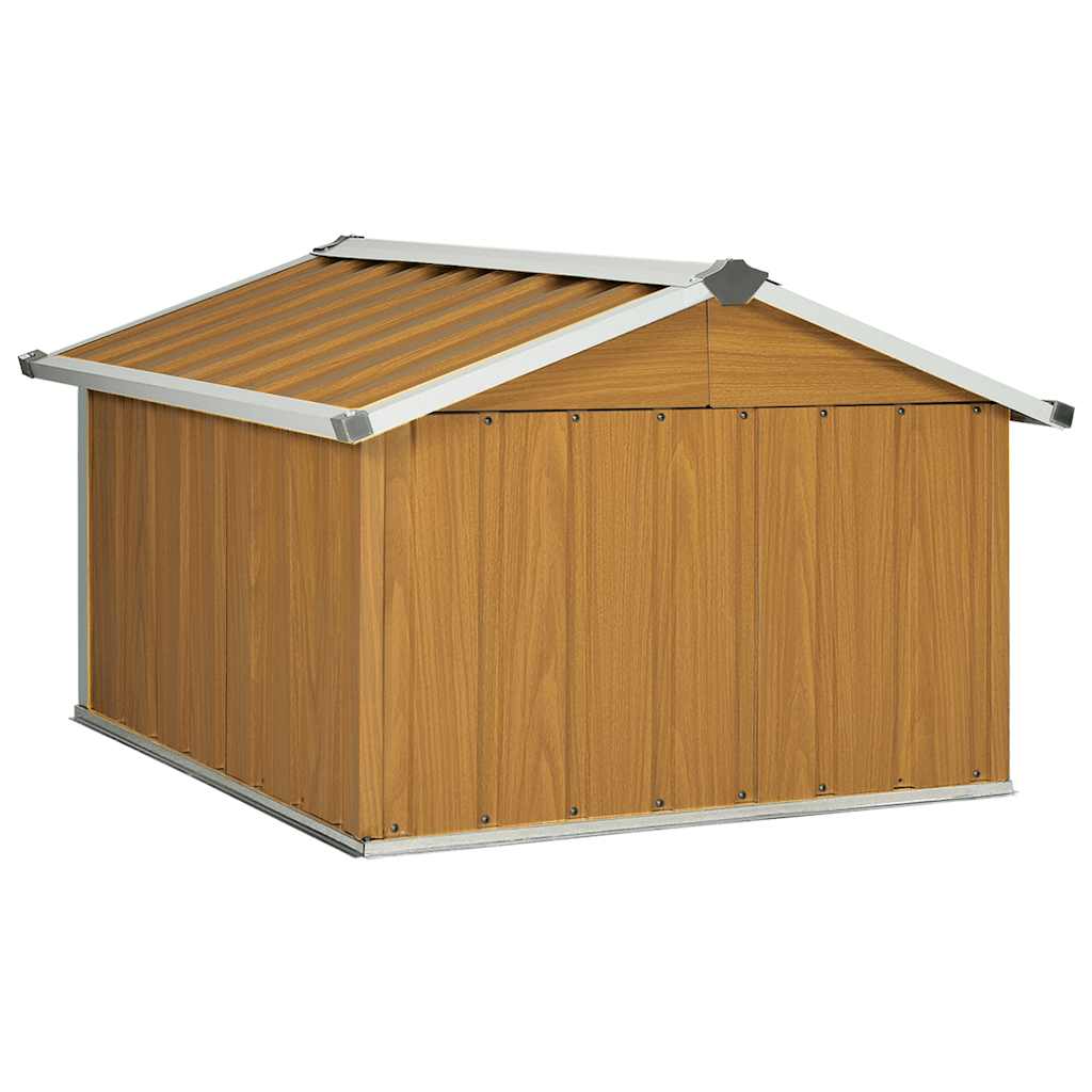 150910 vidaXL Garden Robot Lawnmower Shed 92x97x63 cm Galvanised Steel Brown
