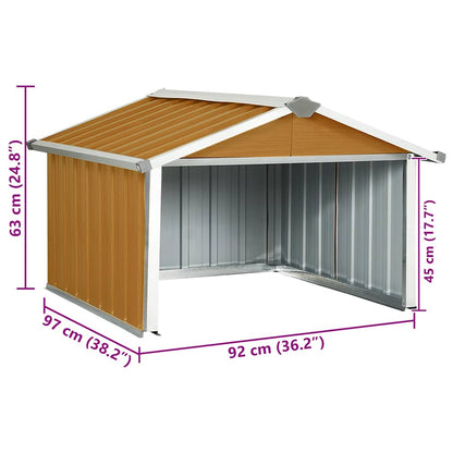 150910 vidaXL Garden Robot Lawnmower Shed 92x97x63 cm Galvanised Steel Brown