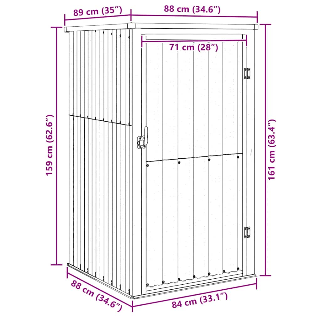 vidaXL Garden Tool Shed Green 88x89x161 cm Galvanised Steel