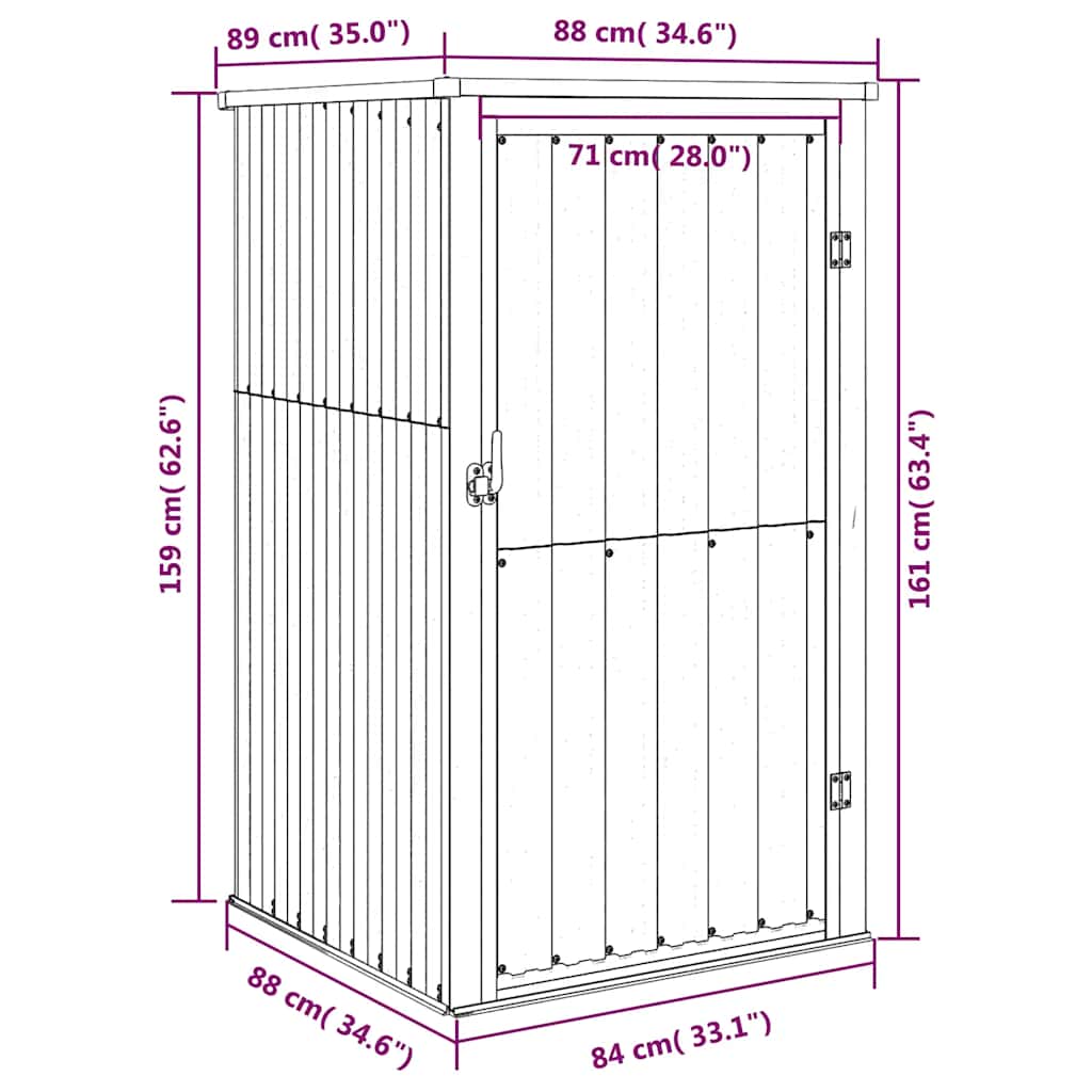 vidaXL Tool Shed | Anthracite | Galvanised steel, Metal, Plastic | Standard