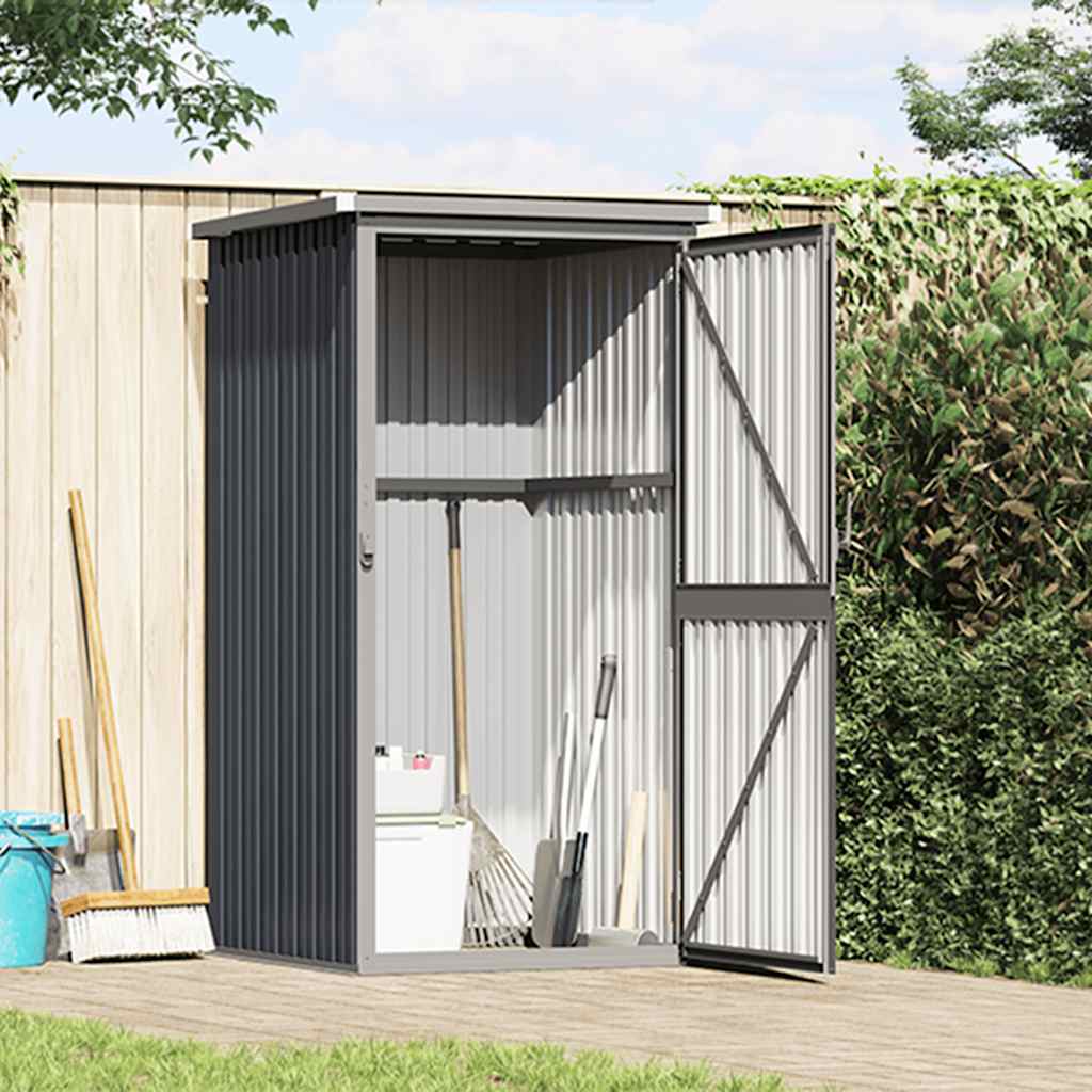 vidaXL Tool Shed | Anthracite | Galvanised steel, Metal, Plastic | Standard