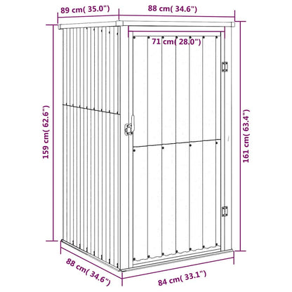 vidaXL Garden Tool Shed Brown 88x89x161 cm Galvanised Steel