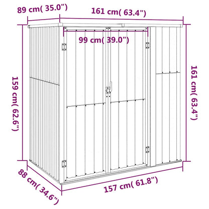 vidaXL Garden Tool Shed Green 161x89x161 cm Galvanised Steel
