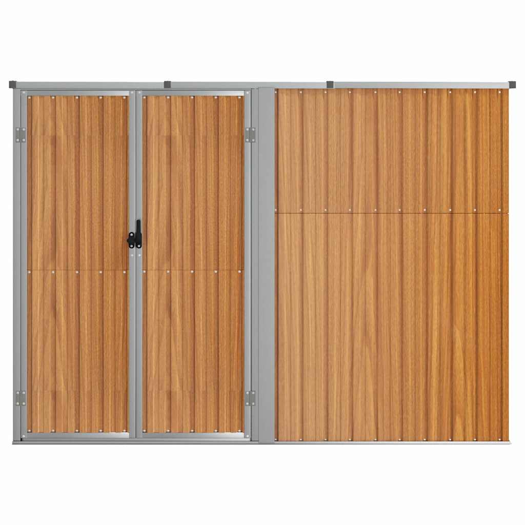vidaXL Garden Tool Shed Brown 225x89x161 cm Galvanised Steel