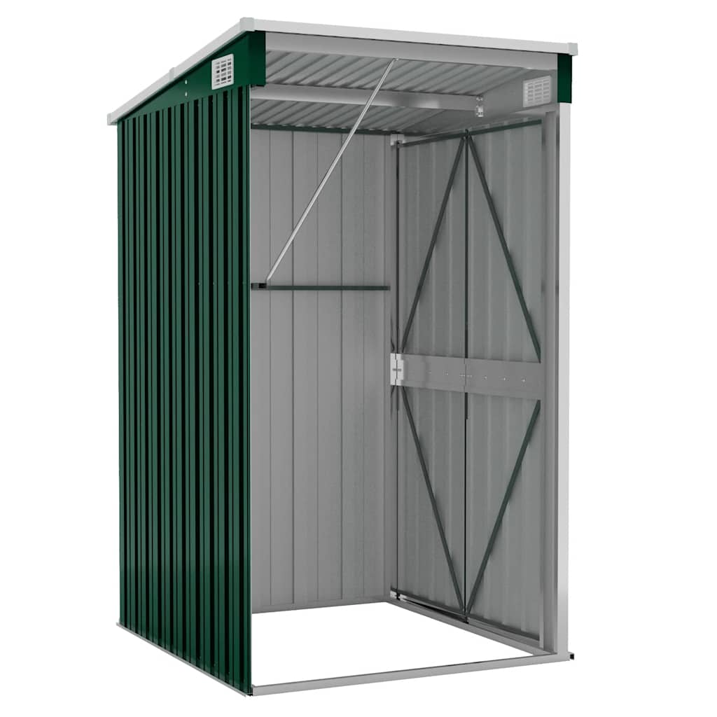 vidaXL Wall-mounted Garden Shed Green 118x100x178 cm Galvanised Steel