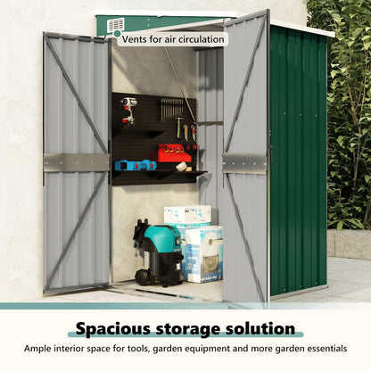 vidaXL Wall-mounted Garden Shed Green 118x100x178 cm Galvanised Steel