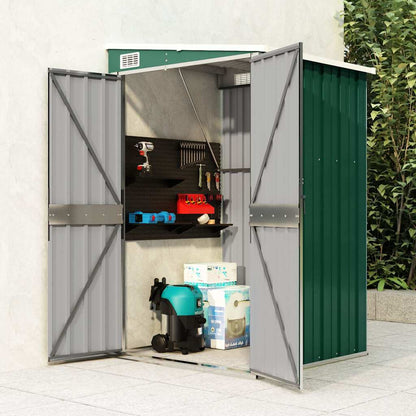 vidaXL Wall-mounted Garden Shed Green 118x100x178 cm Galvanised Steel