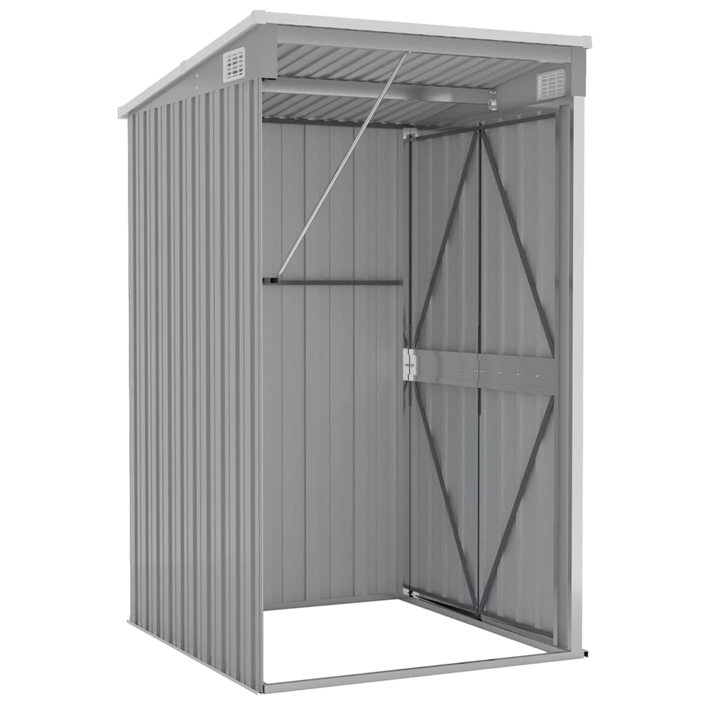 vidaXL Wall-mounted Garden Shed Grey 118x100x178 cm Galvanised Steel